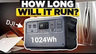 How Long Can a 1024W Power Station Run a Fridge, TV, Laptop, and Wifi Router - DJI Power 1000 test