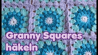 Granny Square,  Häkelquadrat (innen RUND) häkeln