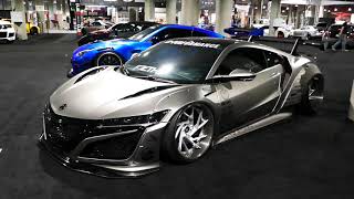 Custom Silver Acura NSX Exotic Sports Car - Lowered \u0026 Huge Wheels - 2018 LA Auto Show