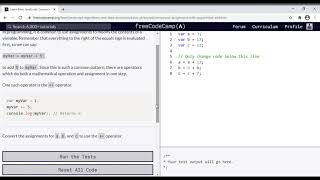19 - Learn Basic JavaScript Compound Assignment With Augmented Addition