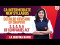 Detailed Revision of chapter 2,3,4,5,6 7 of Companies Act ,CA Intermediate, New syllabus.