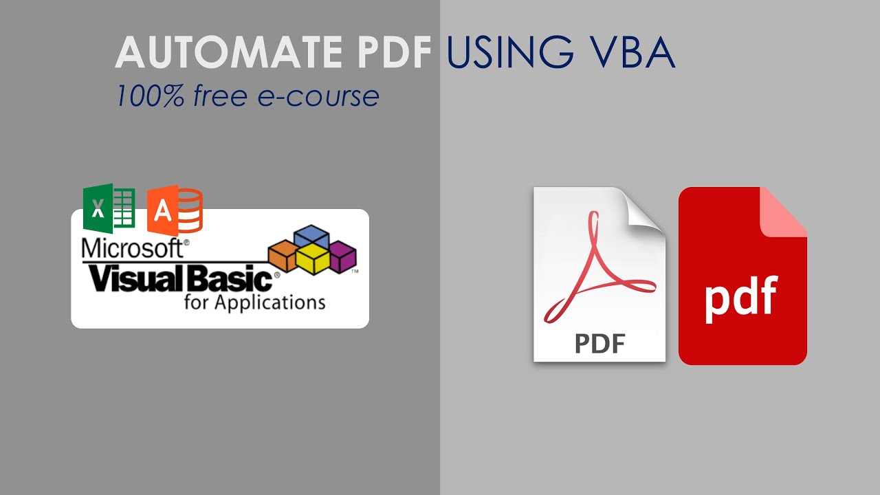 VBA PDF Automation - Read, Write, Extract, Convert, Control Pages ...