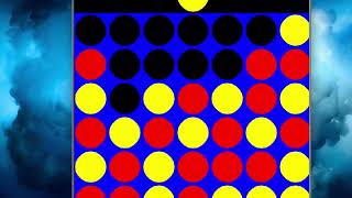 Easy Connect Four game with Python 3 and the Turtle module showing the winning row