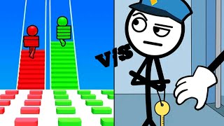 Bridge Race VS thif puzzle | walkthrough gameplay| hard lvl gameplay#kidsplaying #youtubeshorts
