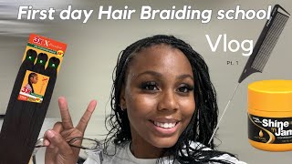 First day of Hair Braiding school | VLOG ￼