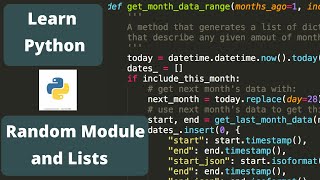 Python programming for beginners: Random module and lists