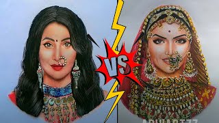 Deepika Padukone v/s hina khan | bollywood journey art -abhiartzz