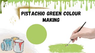 How to make Pistachio Green Colour with Acrylic Colours | Pistachio Green Colour Making