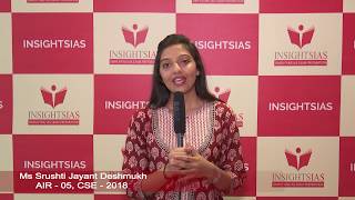 INSIGHTSIAS Topper's Talk - Srushti Jayanth Deshmukh (AIR-5)