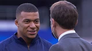 Moment: Coupe de France | French president Macron congratulates Mbappe for EURO 2021
