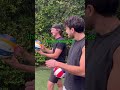 the first attempt was the closest…. volleyball volleyballteam volleyballchallenge backyard