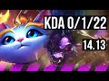 YUUMI & Zeri vs ALISTAR & Jinx (SUP) | 0/1/22, 2200+ games | EUW Master | 14.13