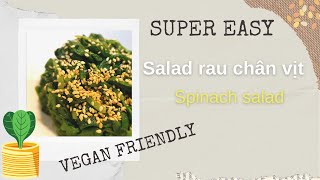 DELICIOUS, SUPER EASY Spinach salad || Salad rau chân vịt SIÊU NHANH SIÊU DỄ BAO NGON