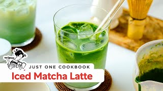 Iced Matcha Latte in 2 minutes 🍵 アイス抹茶ラテ