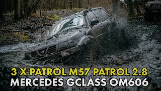 TOP OFF ROAD 3x PATROL M57 | GCLASS OM606 | PATROL 2.8 | Urwane mosty, popsute silniki