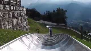 Mitfahrt auf der Berchtesgadner Sommerrodelbahn am Alpengasthof Hochlenzer, Obersalzberg