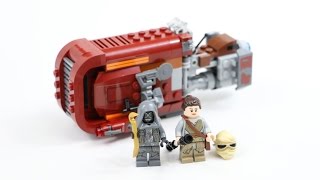 LEGO Star Wars Rey's Speeder (Timelapse \u0026 Review) - Set 75099