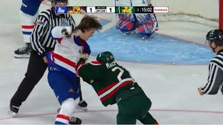 Braeden MacPhee (Halifax) VS Dylan MacKinnon (Moncton) QMJHL Fight 11/03/24