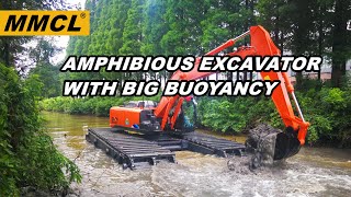 HITACHI amphibious excavator, swamp excavator , amphibious pontoon, made by MMCL (MAXWAY MACHINE)