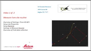 Leica Captivate: Measure Fore Site routine (Video 1 of 2) - Field Data collection to Extend control