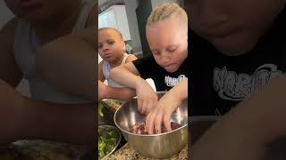 Kids cooking dinner for family!