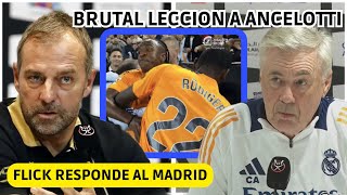 💥 FLICK RESPONDE a ANCELOTTI tras SUS LLOROS CONTRA EL BARÇA! BRUTAL LECCION antes DEL CLASICO