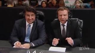 Christophe Agius et Philippe Chéreau RINGSIDE lors du RAW après Royal Rumble 2016 + séquence ouhlala