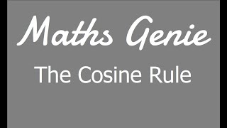 The Cosine Rule