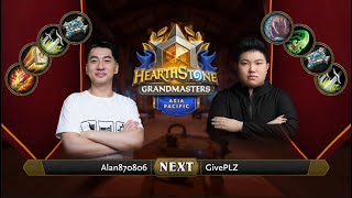 Alan870806 vs GivePLZ | 2021 Hearthstone Grandmasters Asia-Pacific | Final | Season 1 | Week 2