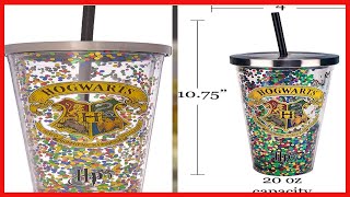 Spoontiques Hogwarts Glitter Cup w/Straw