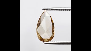 1.02 CT Pear Shape Natural Loose Diamond, 10 mm Champagne Rose Cut Ethically Sourced Diamond