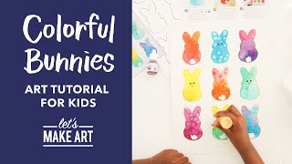 Colorful Bunnies 🐰 Easy Kids Watercolor Art Lesson by Nicole Miyuki of Let's Make Art