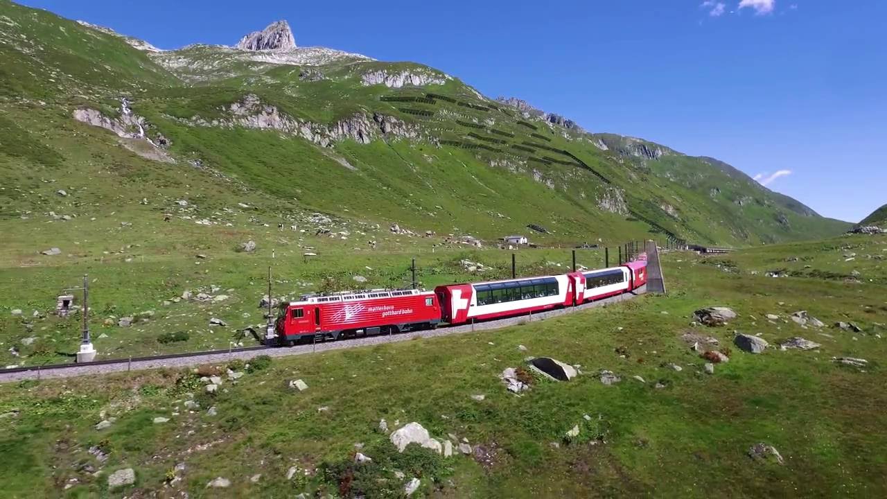 Glacier Express Matterhorn Gotthard Bahn 2016 - UHD 4K 2160p - YouTube