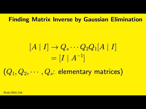 Inverse Matrix Calculation Explained Gaussian Elimination Method Youtube