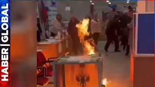 Rusya'da Seçim Merkezinde Patlama! Sandıkları Ateşe Verdiler