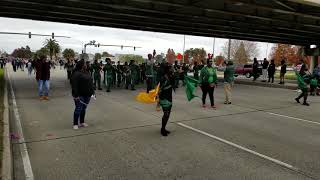 Andrew Wilson band (under the bridge) Marching in the New Orleans East parade 2018