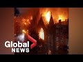 Fire burns historic 19th century church in New York City