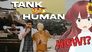 😱THIS IS WILD!🤯VTuber Reacts to What Happens If A Tank Shoots Directly at a Human - Garand Thumb