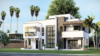 House Design | Modern House 2 Storey | 13.4m x 16.5m with 5 Bedrooms