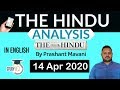 English 14 April 2020 - The Hindu Editorial News Paper Analysis [UPSC/SSC/IBPS] Current Affairs