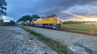 Up 8862 brand new sd70AH  leads 168 with 188 racing at the end