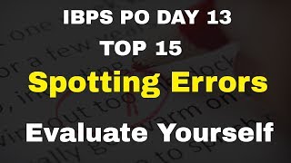 Spotting Errors 🚫 | Evaluate your preparation for IBPS PO | CLERK, IBPS RRB PO