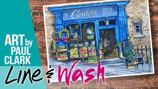 How to Paint a Victorian Shop Front in Line & Wash