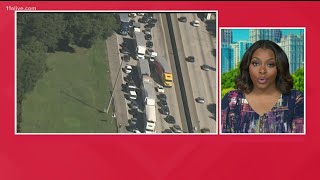 Car fire on I-285 in Atlanta, Georgia