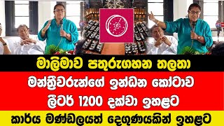 මාලිමාව පතුරුගහන තලතා මන්ත්‍රීවරුනේ ඉන්ධන කෝටාව ලීටර් 1200 දක්වාහළටකාහළටකාර්ය ලීටර් දෙගුණයකින් ඉහළට