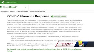 COVID-19 antibody test online available from Quest Diagnostics