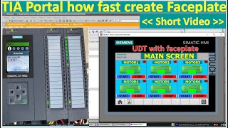 TIA Portal V17 create UDT and faceplate (Short Video)