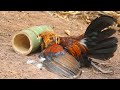 create amazing bamboo trap like a month to catch wild chicken in the forest