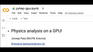 PyHEP 2020 Jagged Data Analysis on GPU Tutorial