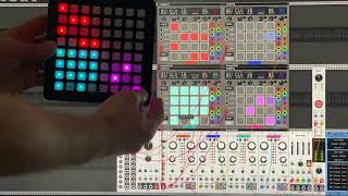 NeoTrellis 8x8 MIDI Feedback Controller demo in VCV Rack @adafruit @johnedgarpark #adafruit